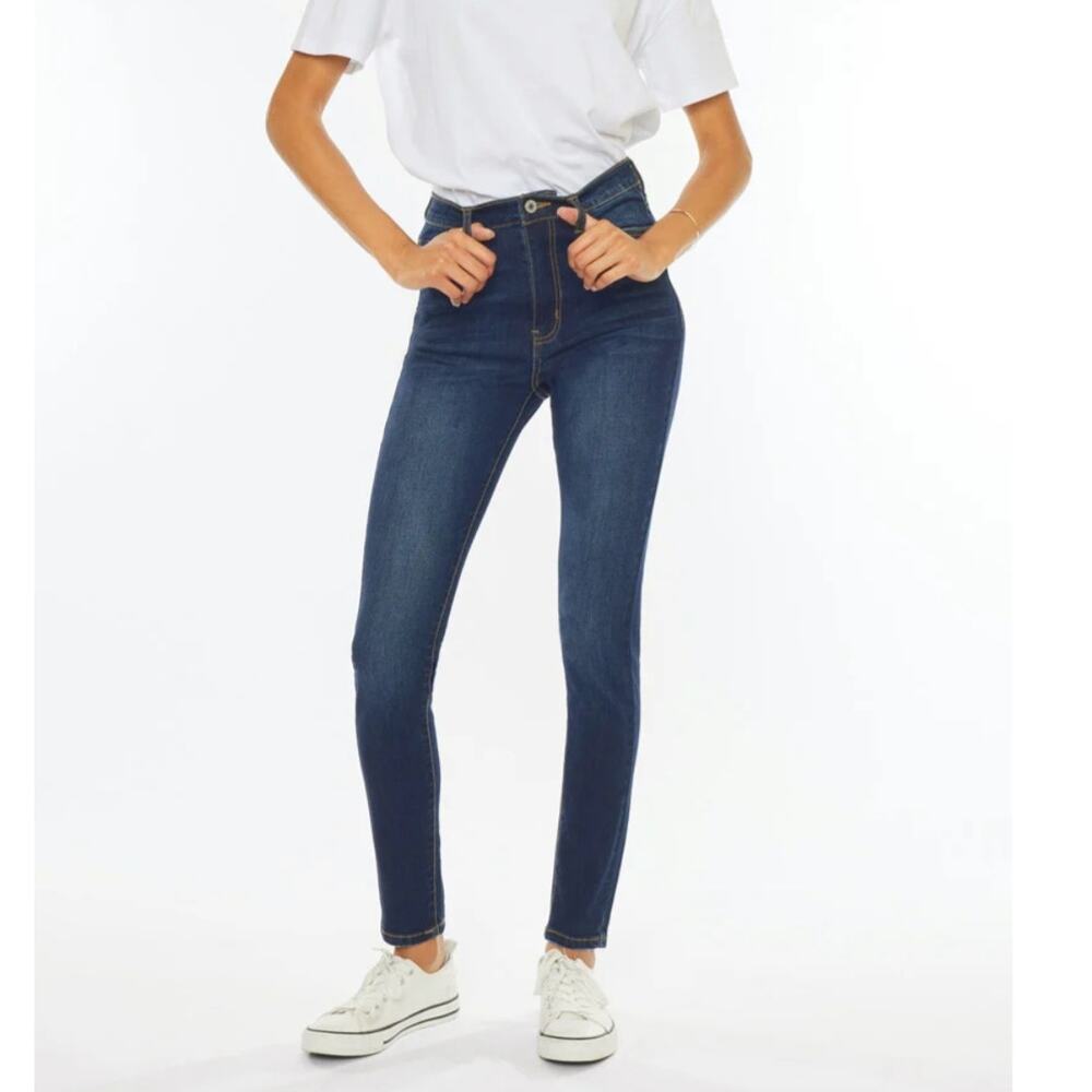 KanCan Hallie Ultra High Rise Super Skinny Jeans Dark Wash Size 13/30